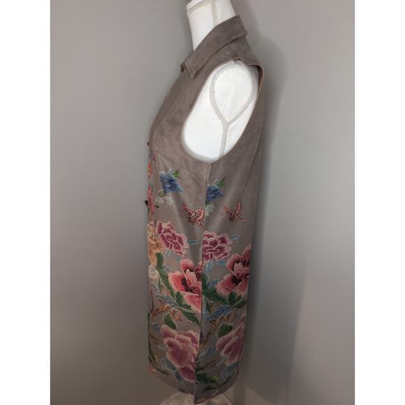 Anthropologie Solitaire floral boho LG sleeveless vest - Picture 5 of 10